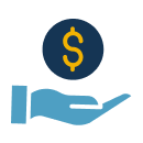 Hand Holding Dollar coin